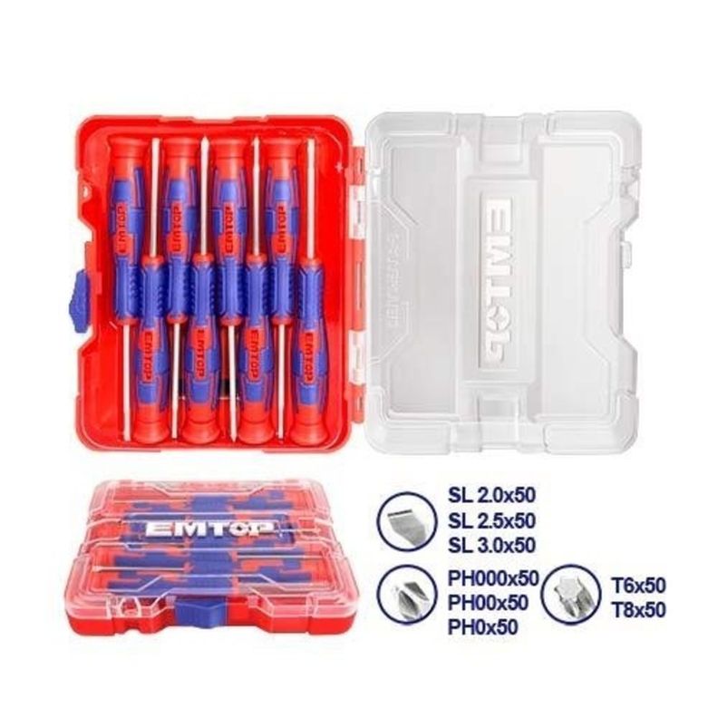 Pack 8 Destornillador Precisión Industrial ESSTP0802 EMTOP-1