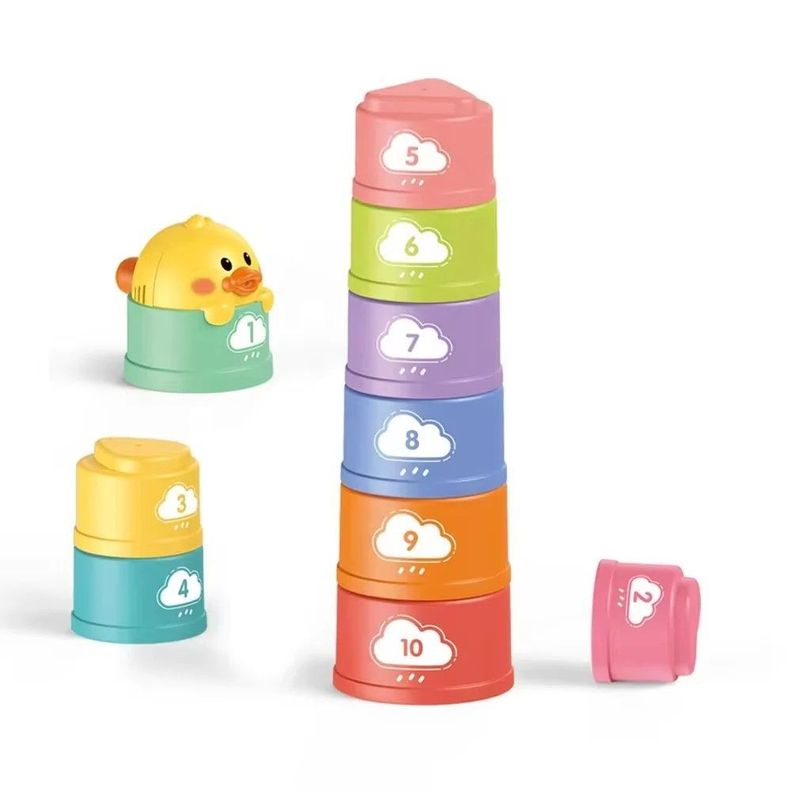 Juguete de Baño Torre Apilable 2 en 1 Montessori-0