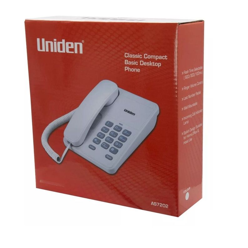 Teléfono Fijo Sobremesa Uniden AS7202 Blanco-4