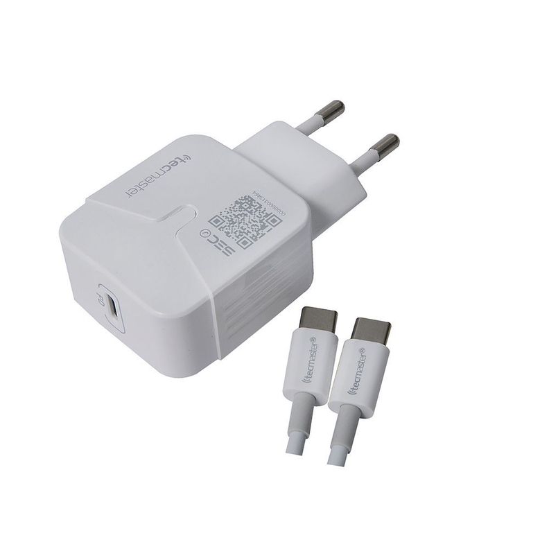 Cargador Pared 1 Usb Tipo C 3A Tecmaster Blanco-1