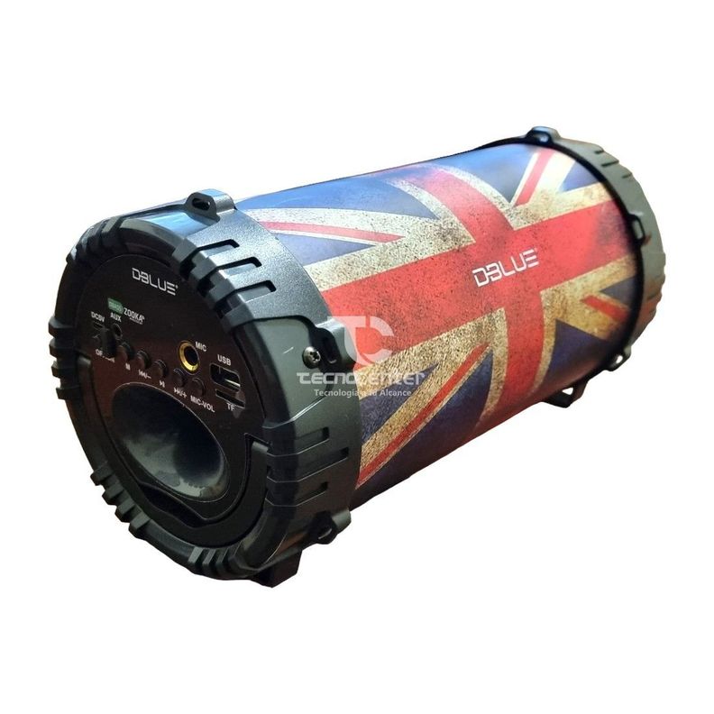 Parlante Bazooka Portable Bt Bandera Dblue 20w Negro
