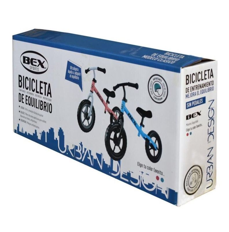 Bicicleta Acero Equilibrio Aprendizaje Sin Pedal Azul Bex-1