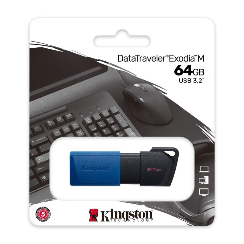 Pendrive DTXM 64gb Usb 3.2 Kingston Azul/Negro-2