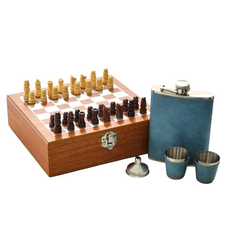 Set Juego de Ajedrez Con Petaca 8oz y 3 Accesorios 14145-0