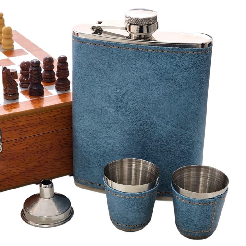 Set Juego de Ajedrez Con Petaca 8oz y 3 Accesorios 14145-5