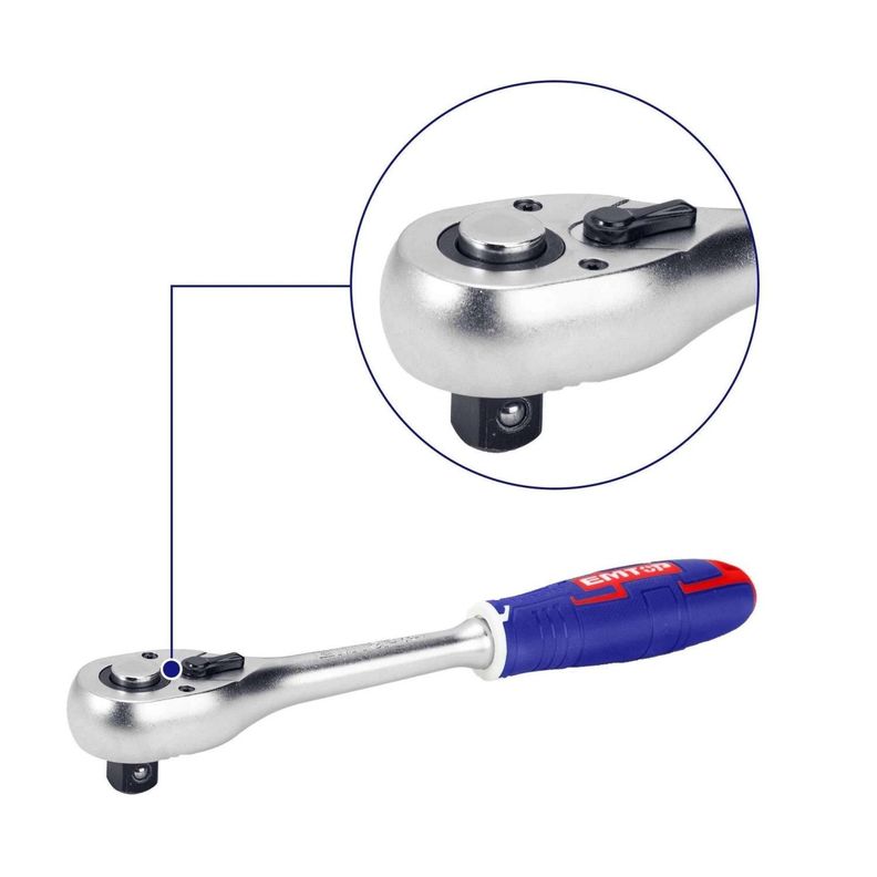 Kit de 14 Piezas Dados Ratchet 1/4 45t EMTOP -2