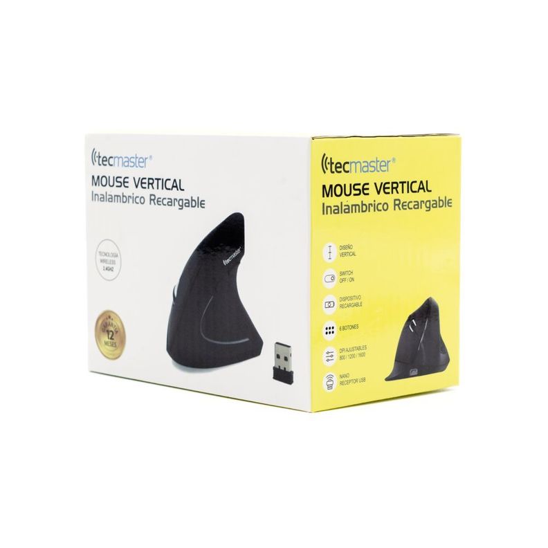 Mouse Inalambrico Vertical Recargable Tecmaster-2