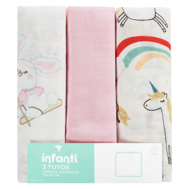 Pack 3 Tutos Infanti Rosado 75x75cm-4