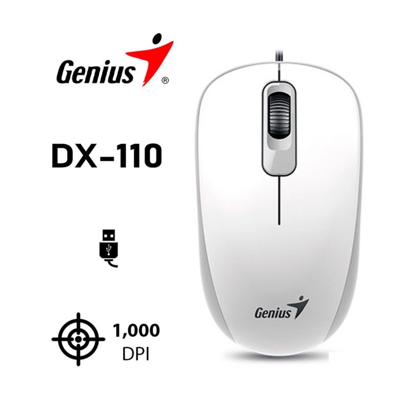 Mouse Óptico USB DX-110 Genius 3 Botones Blanco-4