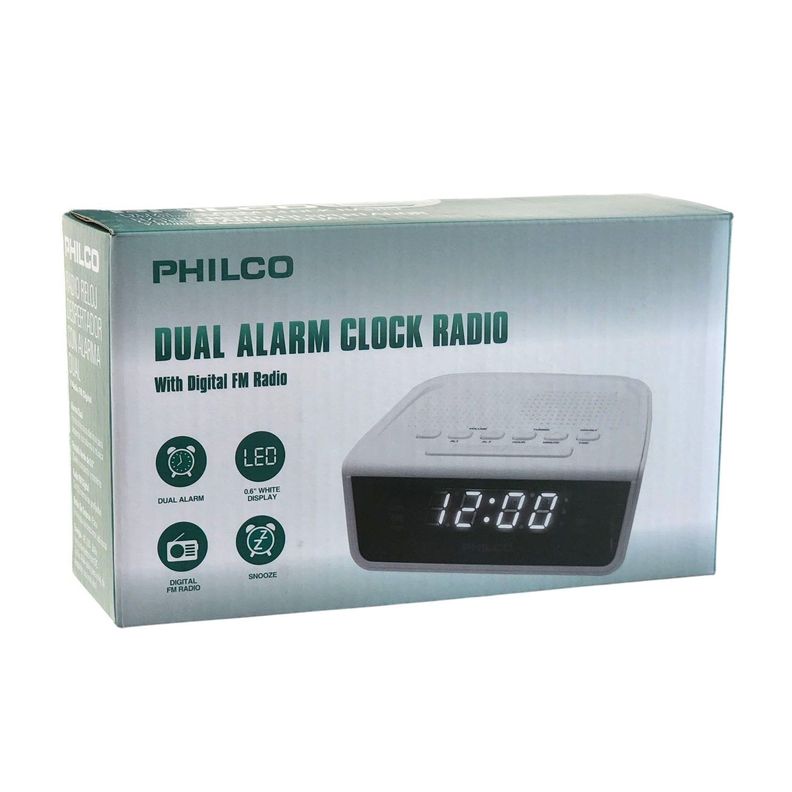 Radio Reloj Despertador con Alarma Dual y Radio FM Philco-2