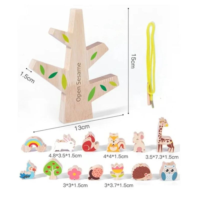 Árbol de Madera Equilibrio Enhebrado Didáctico Montessori-2