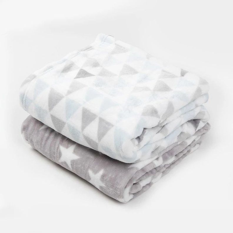 Pack 2 Mantas Infanti Polar 75x100cm Gris-1