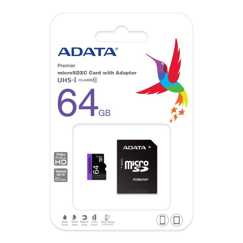 Tarjeta Memoria Micro SD XC 64GB Adata-1