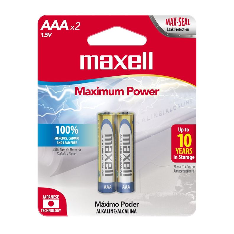 Pack 2 Pilas Alcalinas AAA Maxell Blíster-1