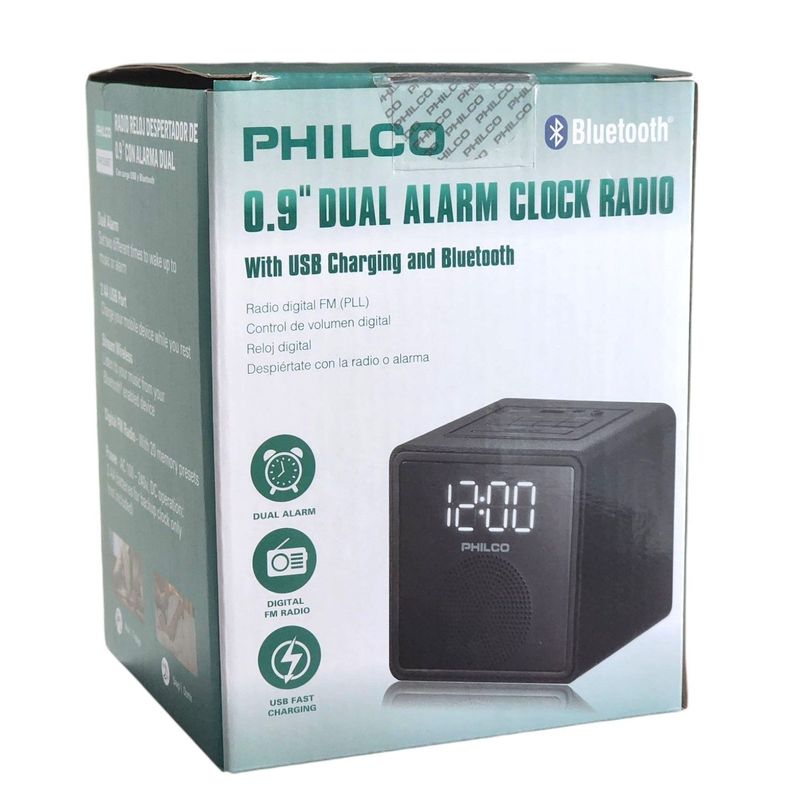 Radio Reloj Despertador 0.9” Bluetooth Philco PAR3206BT-2