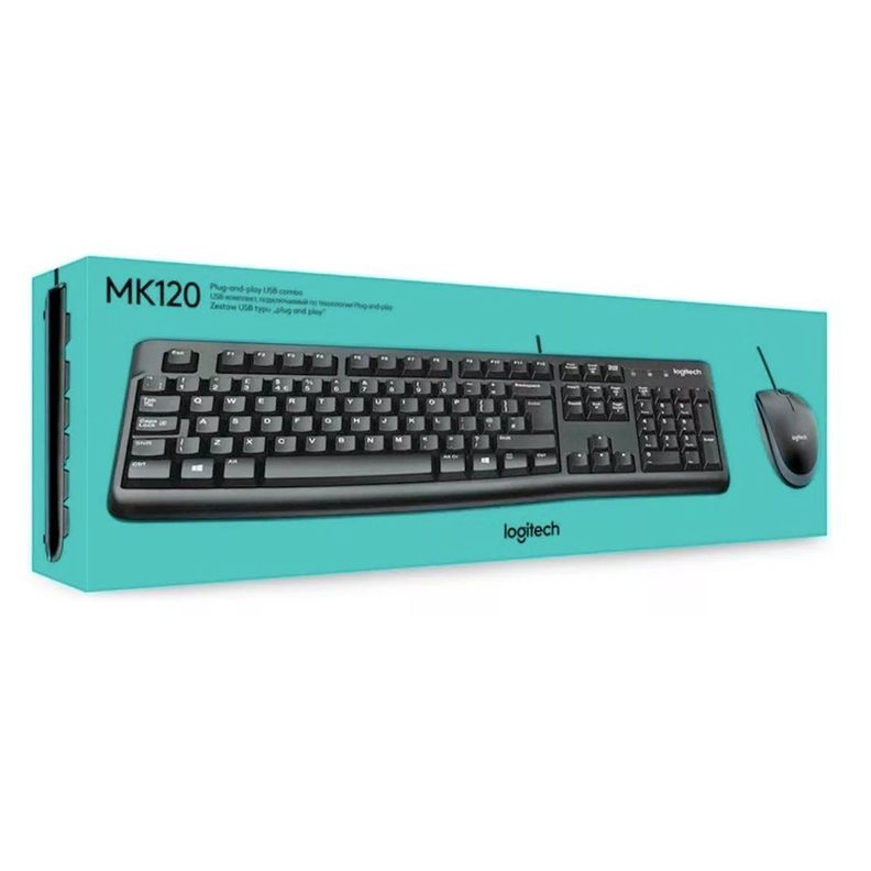 Kit Teclado y Mouse Logitech MK120 Español Negro-1