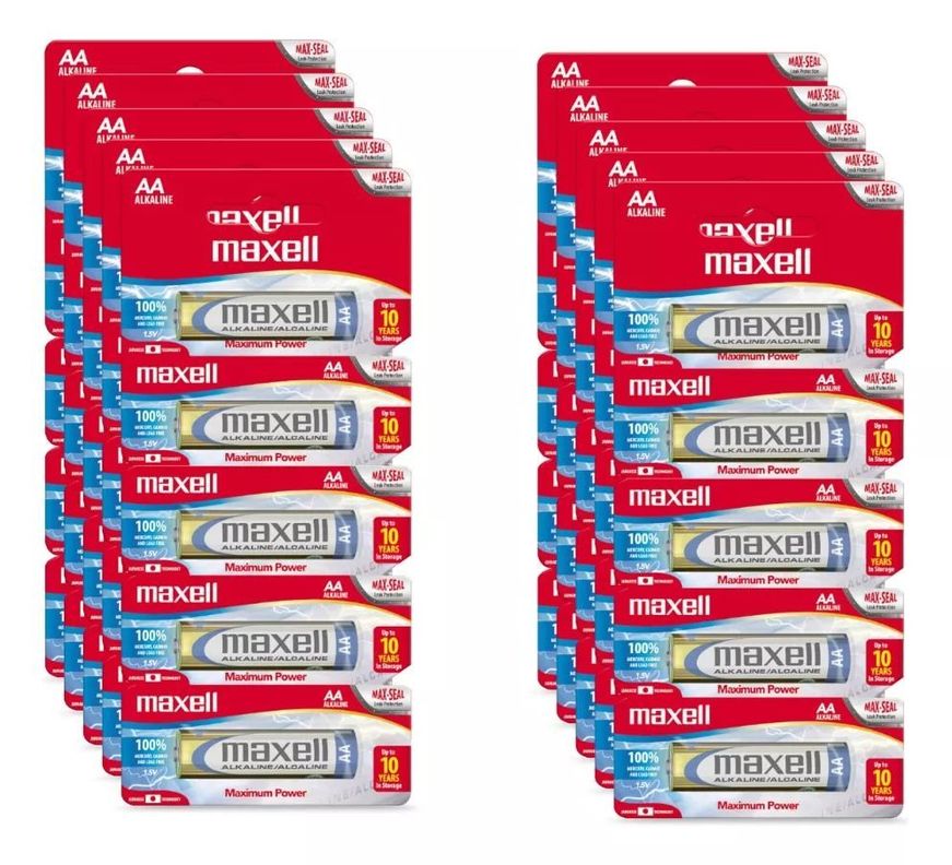 Pack 50 Pilas Alcalinas Aa Maxell Caja Doble A-0