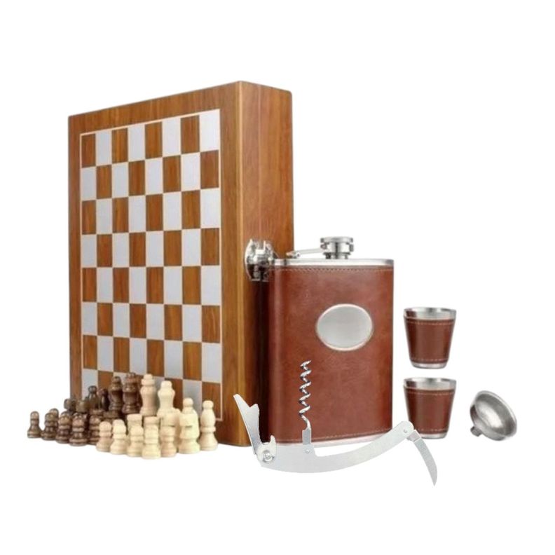 Set Juego Ajedrez Con Petaca 8oz (240ml) y Accesorios 10435-0