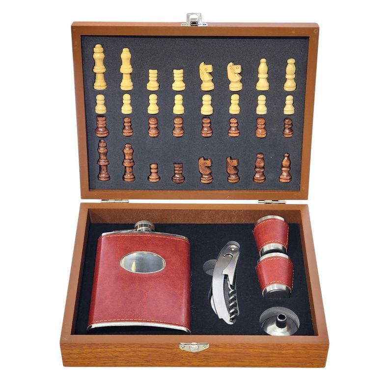 Set Juego Ajedrez Con Petaca 8oz (240ml) y Accesorios 10435-6