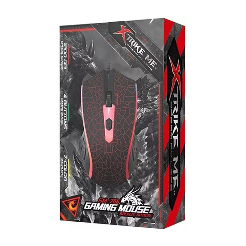 Mouse Gamer Xtrike Me Retroiluminado 1200dpi-3