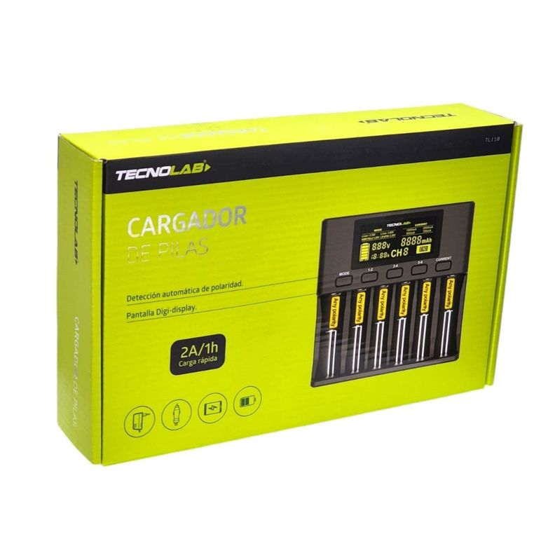 Cargador de Pilas Universal Carga Rápida para 6 Pilas TL110-4
