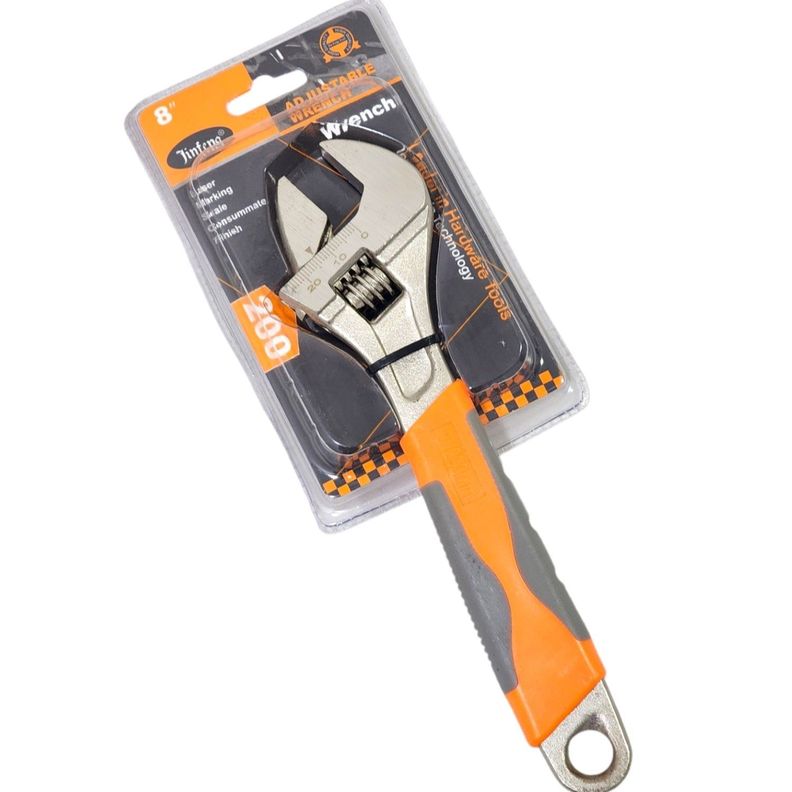 Llave Inglesa Ajustable 8"/200mm Mango Goma-0