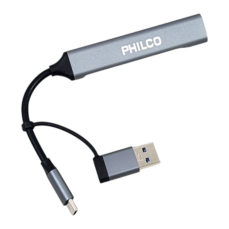 Hub 4 Puertos Usb 3.0 A Tipo C Philco 37186-1