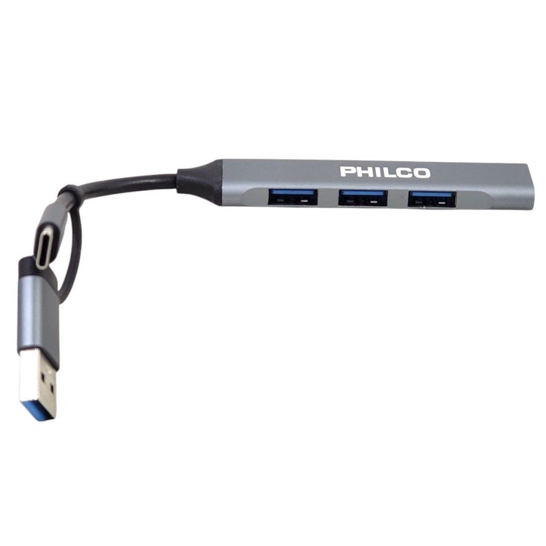 Hub 4 Puertos Usb 3.0 A Tipo C Philco 37186-2