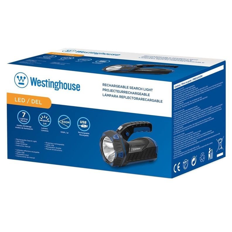 Linterna Foco Westinghouse Recargable 1000 Lm Negro WF227CB -1