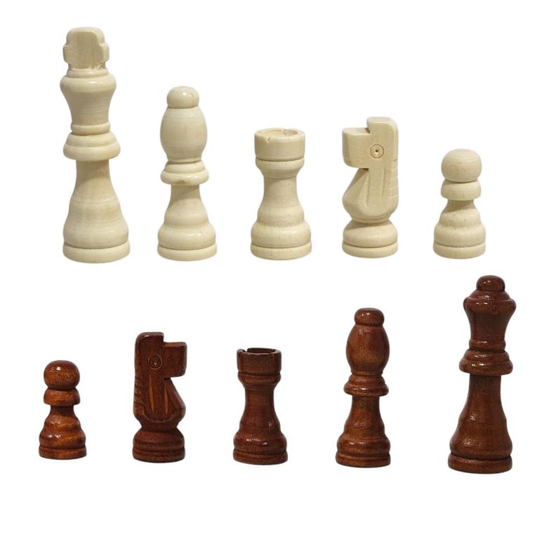 Juego de Madera 3 en 1: Ajedrez, Damas, Backgammon Plegable -1