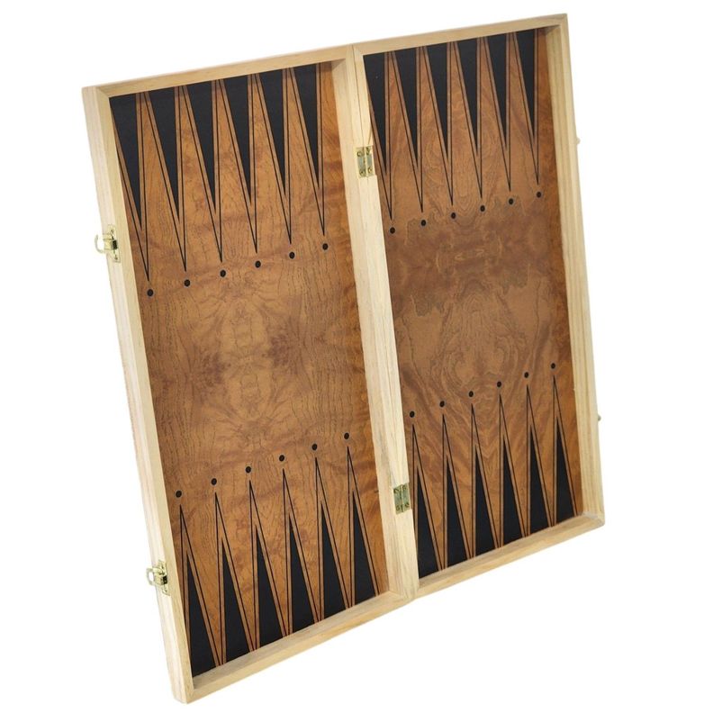 Juego de Madera 3 en 1: Ajedrez, Damas, Backgammon Plegable -2