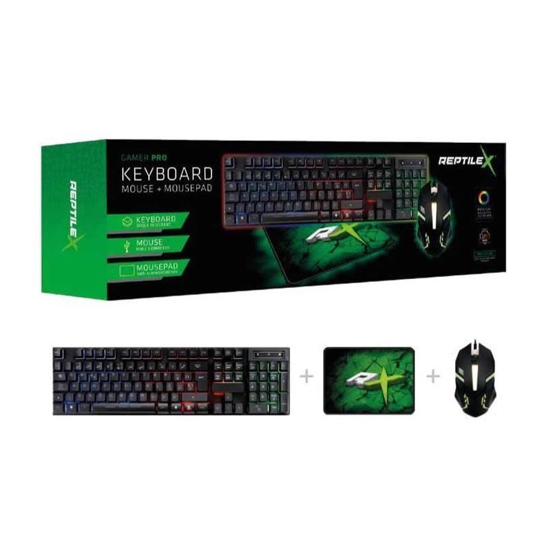 Kit Gamer 3 en 1 Teclado Mouse y Pad ReptileX Led-2