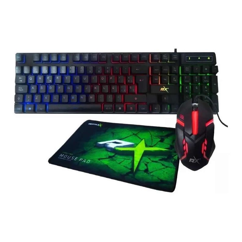 Kit Gamer 3 en 1 Teclado Mouse y Pad ReptileX Led-0