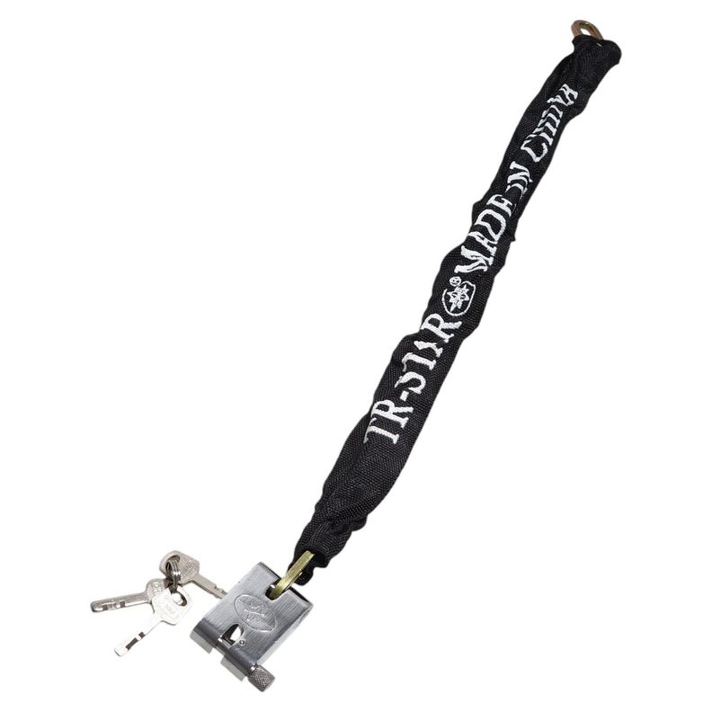Cadena Candado Enfundada Antirrobo Bici Moto + 3 Llaves-1