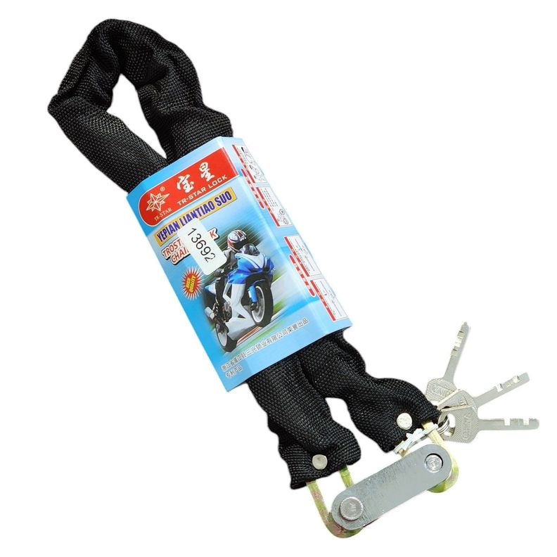Cadena Candado Enfundada Antirrobo Bici Moto + 3 Llaves-6