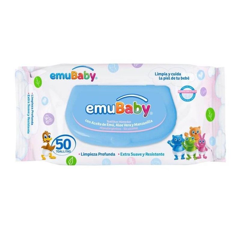 Toallitas Húmedas Emuwipes Premium 50 Un-1