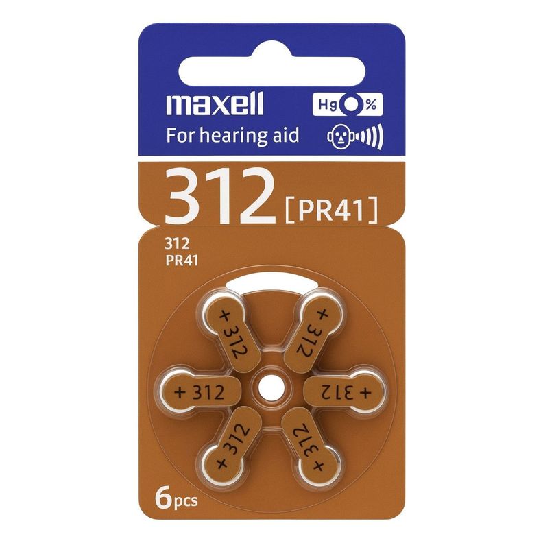 Pack 6 Pilas Para Audifonos Maxell 312 Auditivas