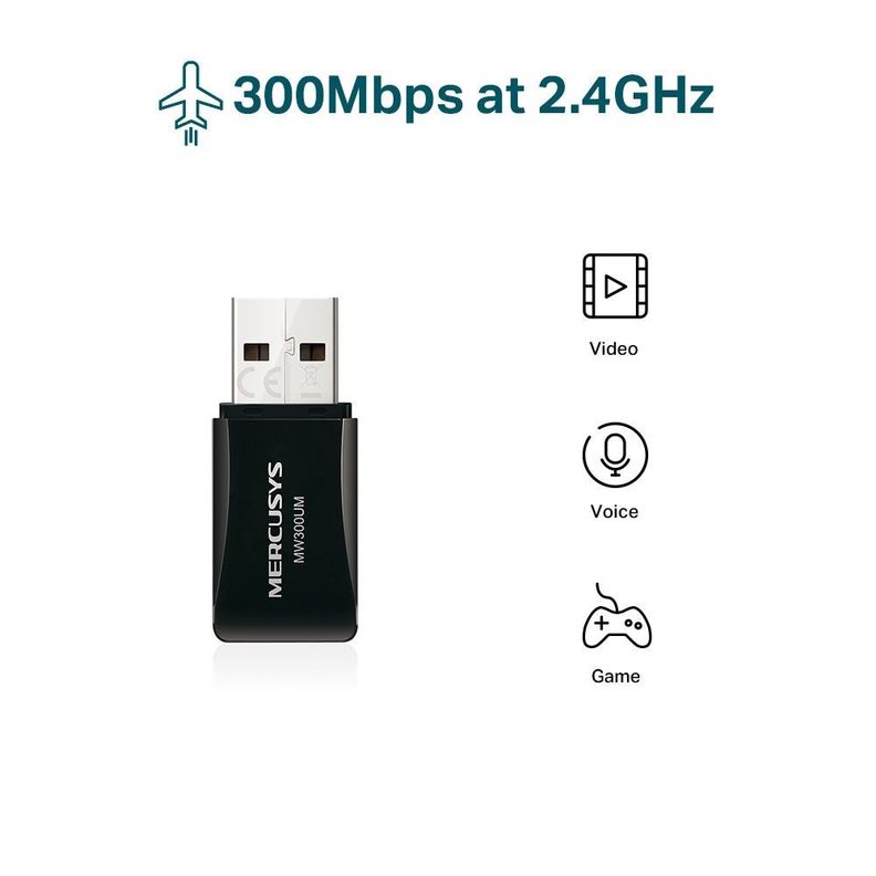 Mini Adaptador Usb Wifi N 300mbps Mercusys-2