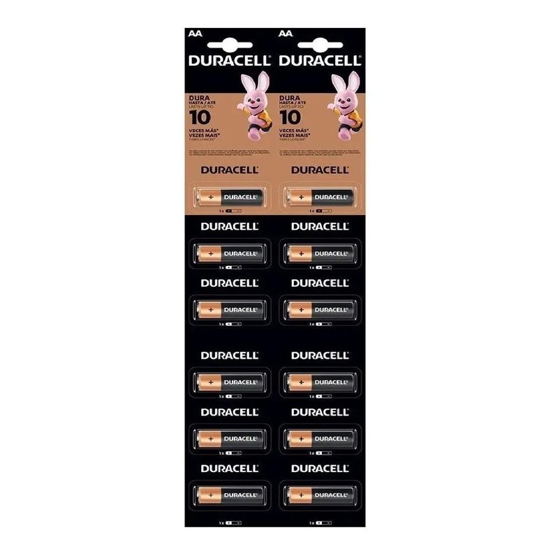 Pack 12 Pilas Duracell AA Alcalina Tira-0