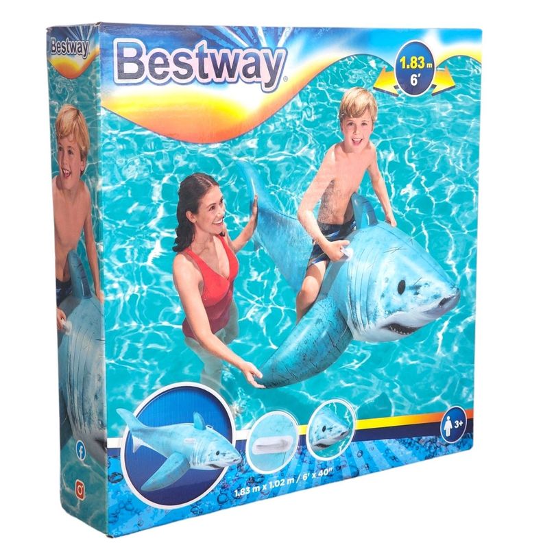 Flotador Inflable Tiburón para Piscina 183cm Bestway-5