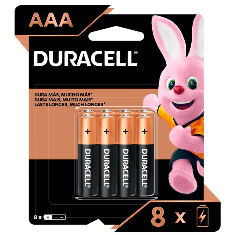 Pack 8 Pilas Duracell AAA Alcalina.-0
