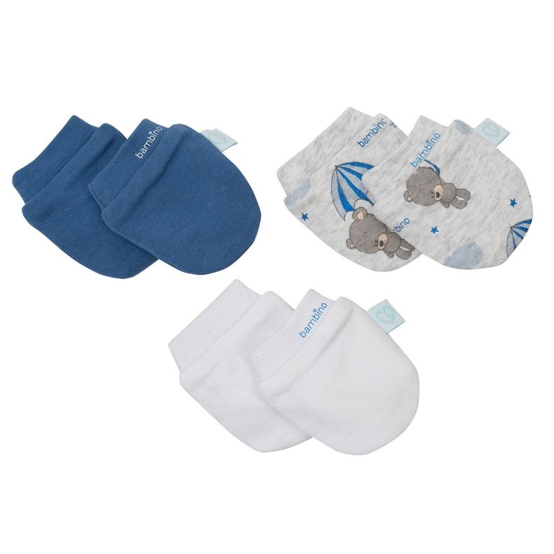 Pack 3 Mitones Para Bebe Bambino Azul-1