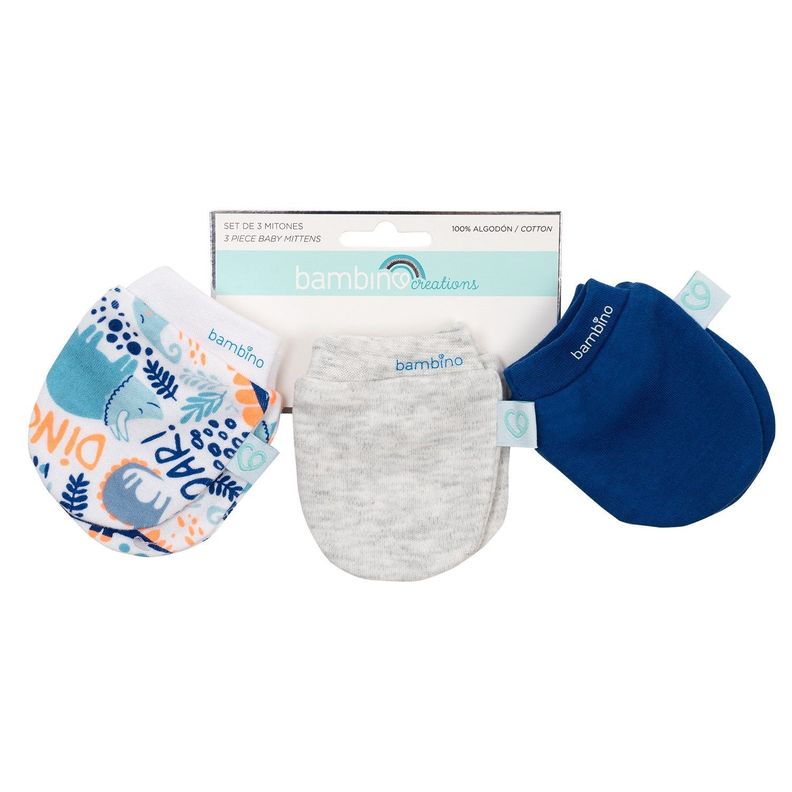 Pack 3 Mitones Para Bebe Bambino Azul-2