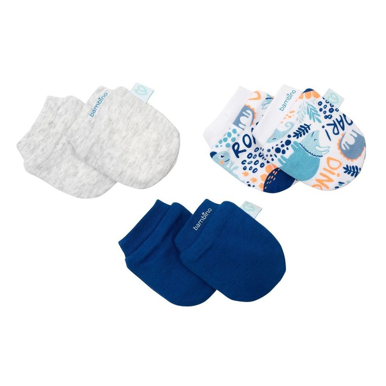 Pack 3 Mitones Para Bebe Bambino Azul-3