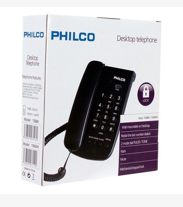 Telefono De Sobremesa Philco 150bk Negro-0