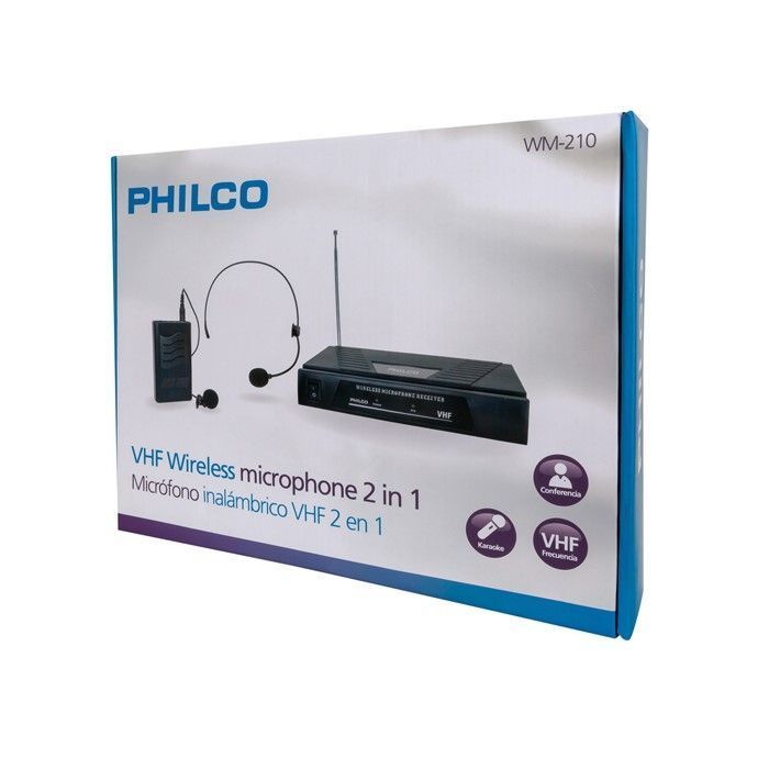 Microfono Inalambrico Philco 2 en 1 Vhf Cintillo Solapa-1