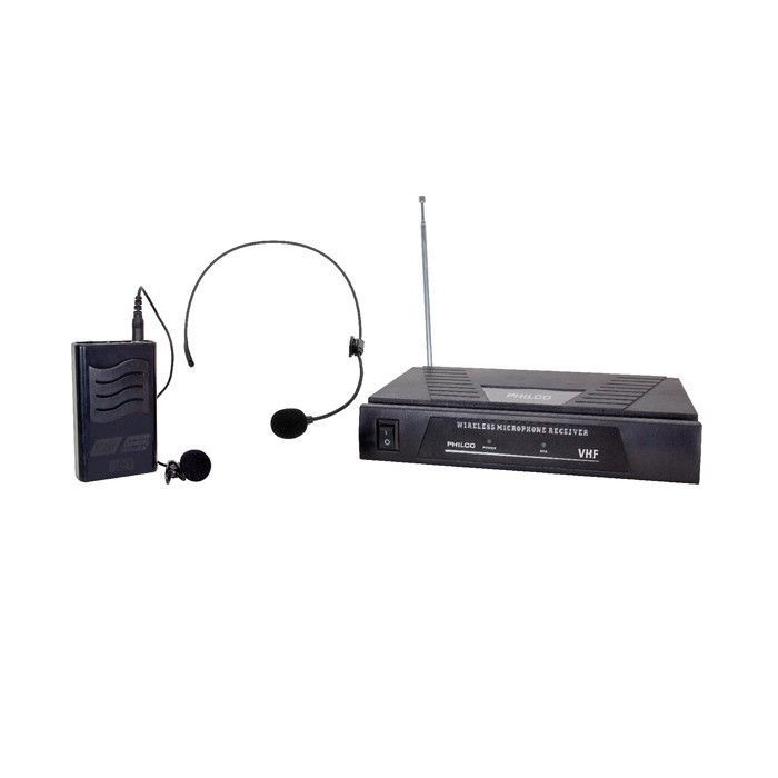 Microfono Inalambrico Philco 2 en 1 Vhf Cintillo Solapa-0