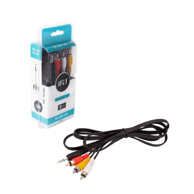 Cable Audio y Video Plug 3.5 a 3 RCA 1.8 Metros IRT-0