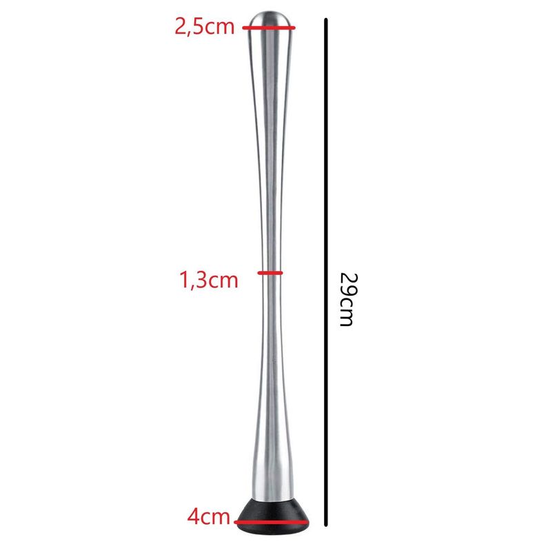 Mortero Triturador Profesional de bar Muddler coctelería 29cm-2