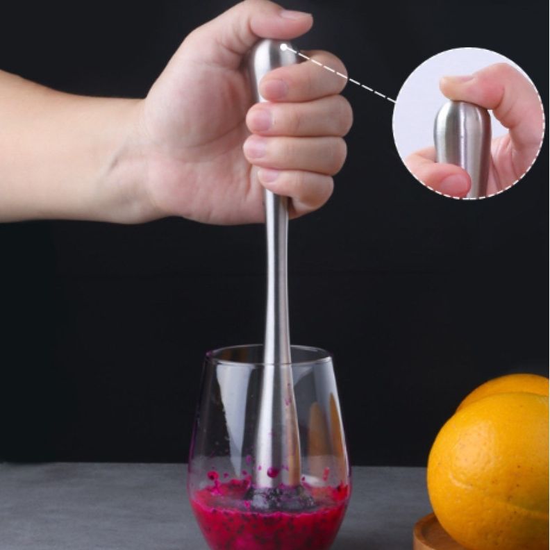 Mortero Triturador Profesional de bar Muddler coctelería 29cm-6